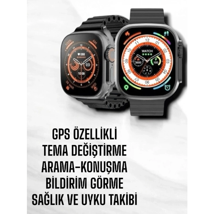 ÇOK SATAN Yeni Nesil Ultra Akıllı Saat Titreşimli, Uyku & Sağlık Takibi, Çift Kordon