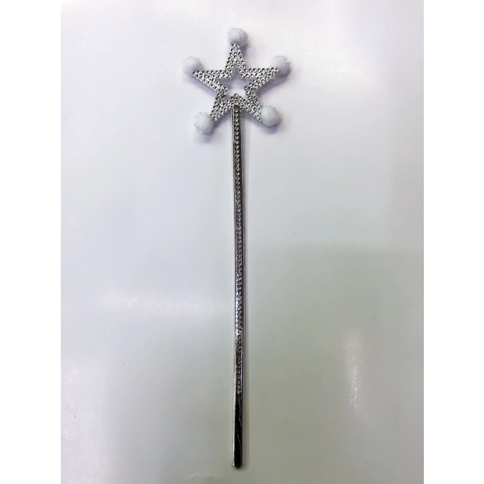 ÇOK SATAN Yıldız Peri Asası Sihirli Değnek Beyaz Ponponlu