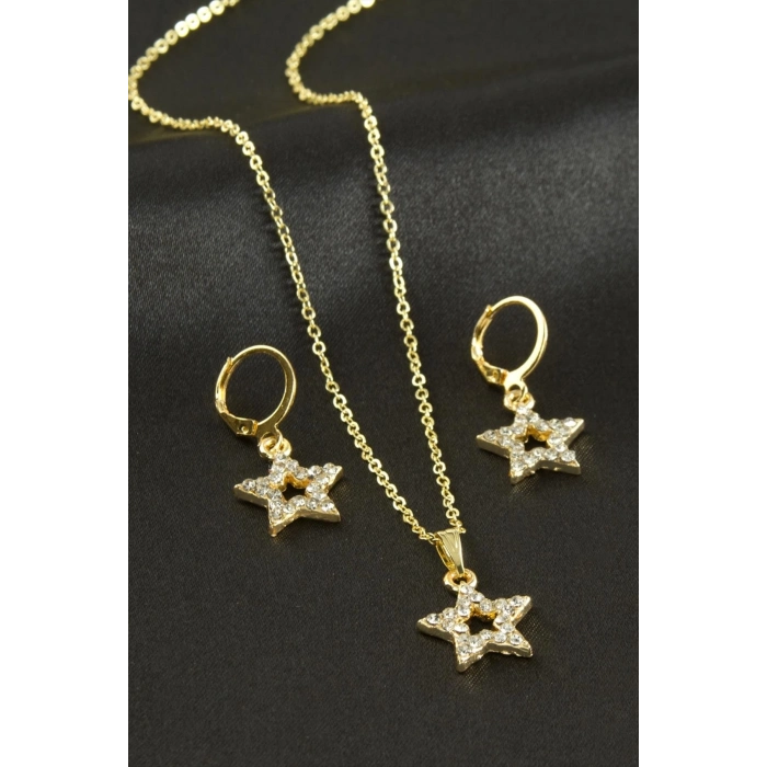 ÇOK SATAN Yıldız Taşlı Set Kolye