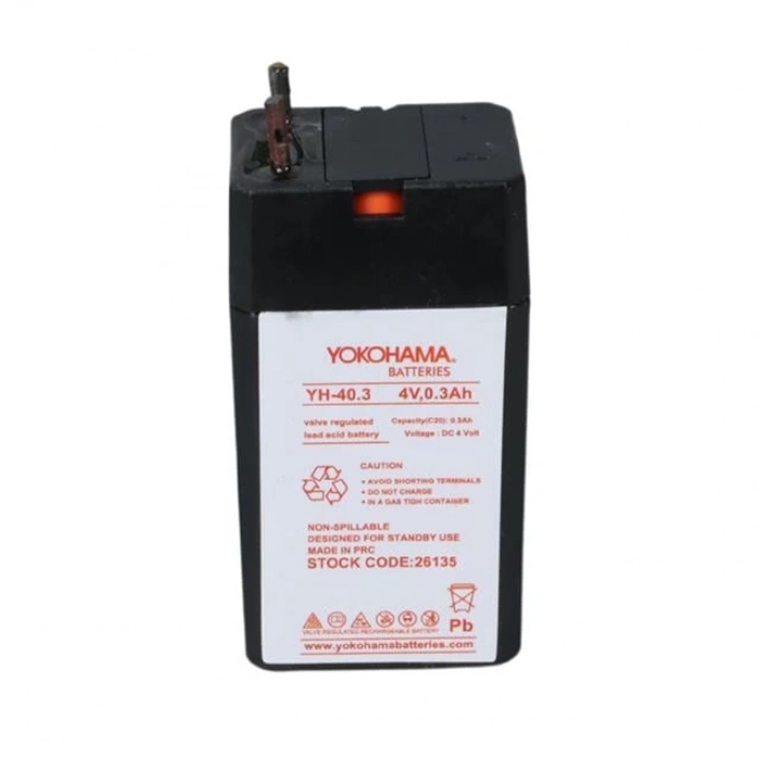 ÇOK SATAN Yokohama Yh-40.3 4 Volt - 0.3 Amper Akü (25.5x19.5x48 Mm)