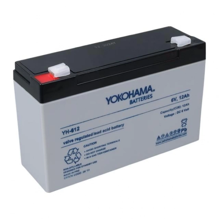 ÇOK SATAN Yokohama Yh-612 6 Volt - 12 Amper Akü (150x50x94 Mm)