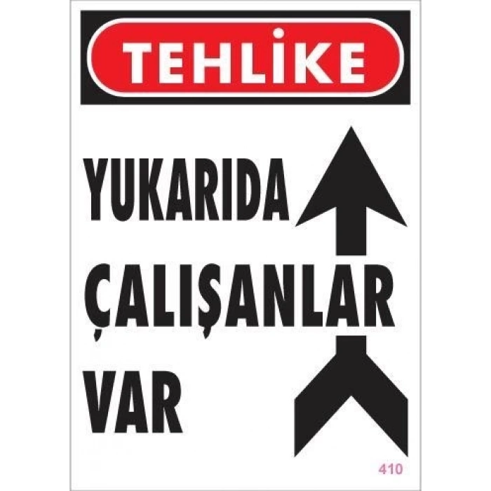 ÇOK SATAN Yukarıda Çalışanlar Var Uyarı Levhası 25x35 KOD: 410