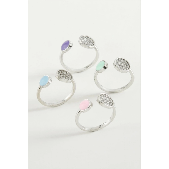 ÇOK SATAN Yuvarlak Taşlı Mineli Eklem Yüzük