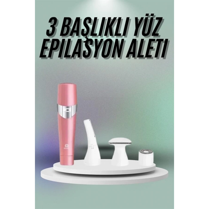 ÇOK SATAN Yüz, Kaş ve Tüm Vücut Epilasyon Aleti3 Başlıklı Epilatör Tüm Cilt Tiplerine Uygun