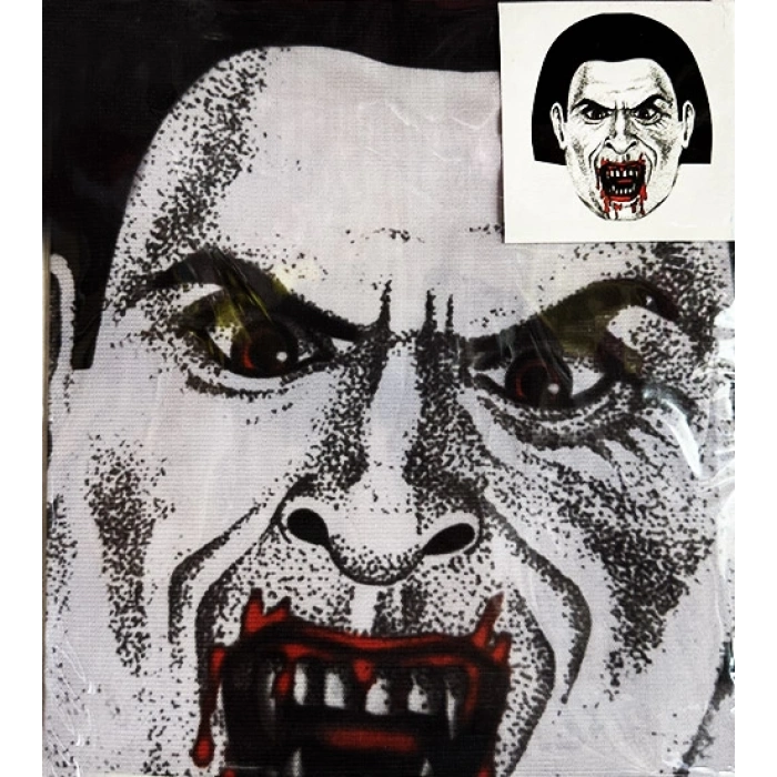 ÇOK SATAN Yüze Yapışan Kafaya Tam Geçmelı Streç Kanlı Vampır Maske
