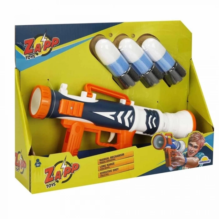 ÇOK SATAN Zapp Toys Victory 3 Mermili Sünger Dart Atan Silah 25 cm