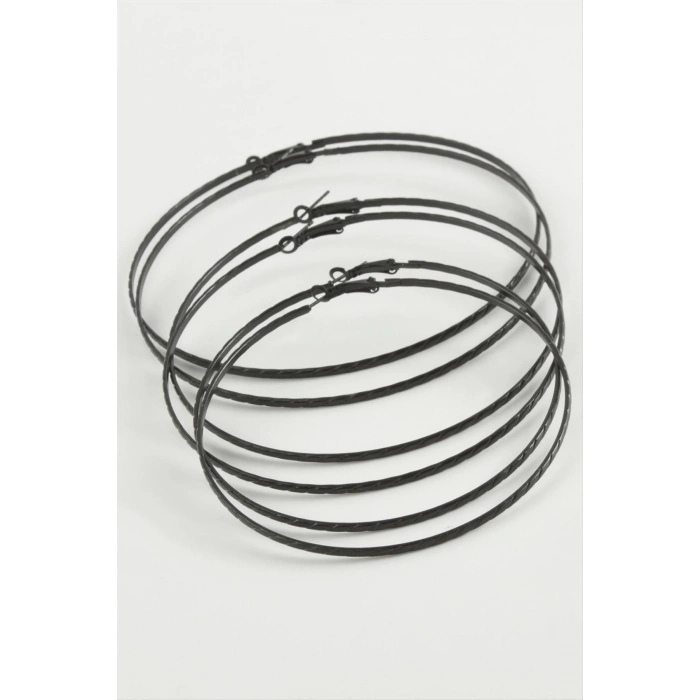 ÇOK SATAN Zincir Desenli Metal Halka Küpe 6 Adet