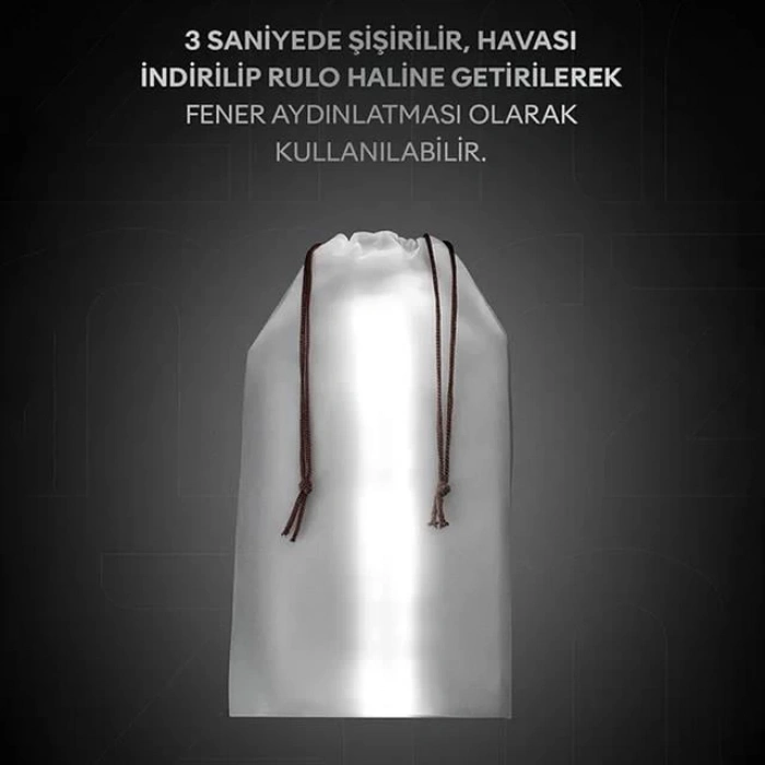 ÇOK SATAN Zmr Zmr-385 Katlanır Şişirilebilir Beyaz Ledli Aydınlatma Tüpü Usb Ve Güneş Enerjisi Şarjlı Armatür