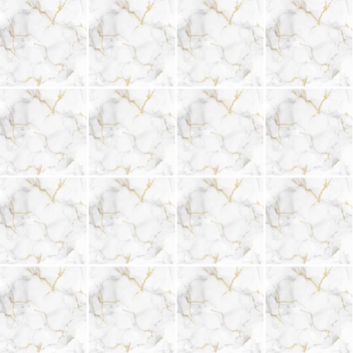DecoHandy  Pvc Yer Karosu 30x30cm 4lü Paket - Mermer Desenli Beyaz  0,36m2