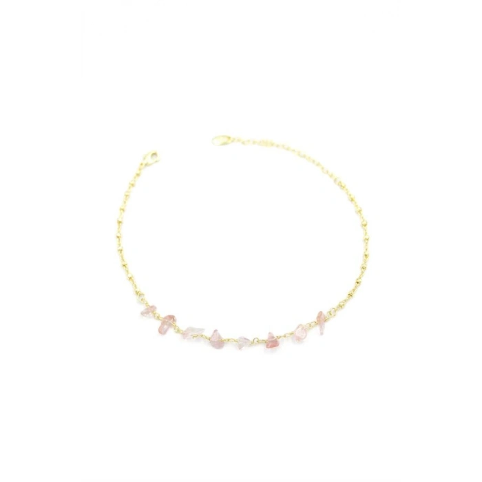 Doğal Taşlı Halhal - Altın