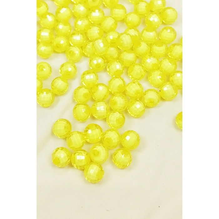 Dünya Boncuk İçten Boncuklu Bileklik Çanta Boncuğu 10 mm 50 gr Sarı - BNC464