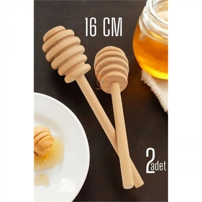 Engithalat Bal Kaşığı Ahşap Uzun 16 CM Bal Damlatıcı Kaşık 2 ADET