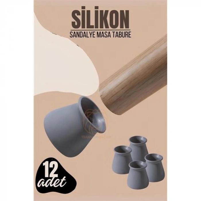 Engithalat Masa ve Sandalye Ayak Koruyucu Silikon Zemin Koruyucu GRİ 12 ADET