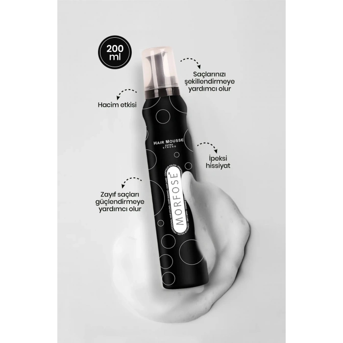 Extra Strong Saç Köpük 200 ML - Ekstra Hacim Tutuş - mrfs