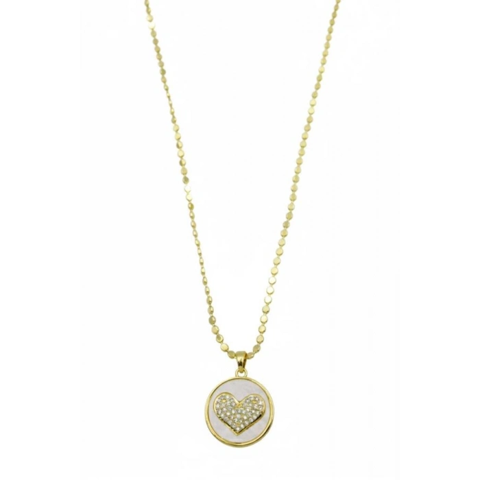 Ezme Zincir Kalp Kolye - Altın