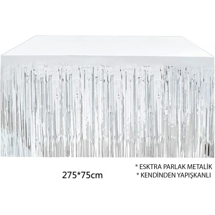 Gümüş Metalize Masa Eteği