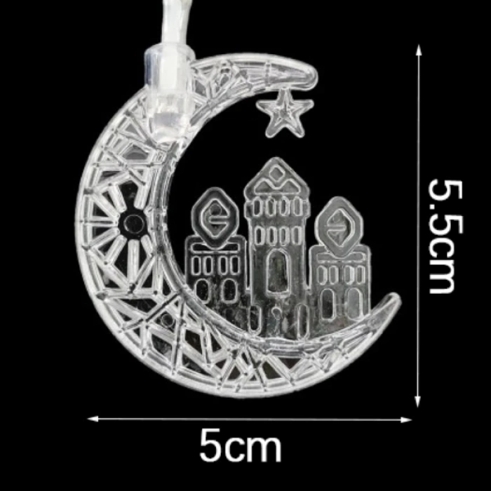 Hilal Tasarımlı Ramazan Süslemesi 20 LED USB Aydınlatma