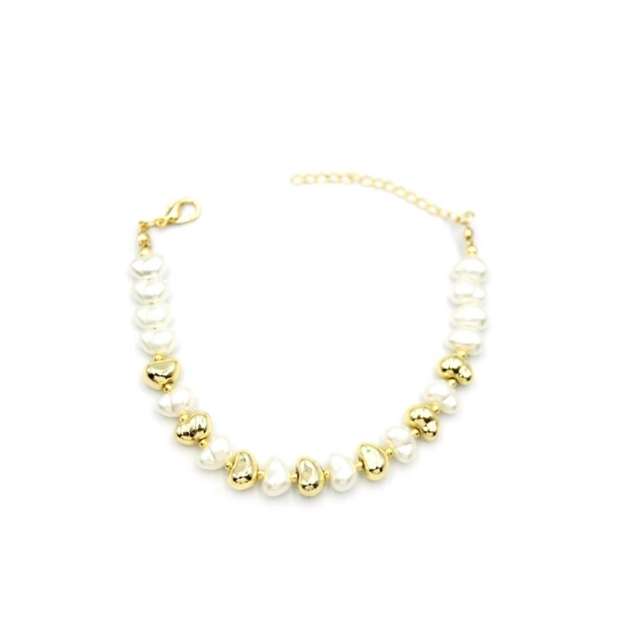 İnci Bileklik - Altın