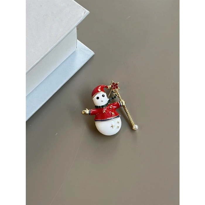 Kardan Adam Broş - Kırmızı