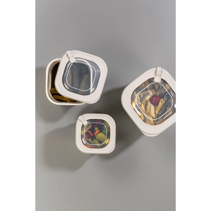 Kare 12 Parça Vakumlu Sızdırmaz Hava Almaz Saklama Kabı Seti Karışık 4x(1800/1100/600 Ml)