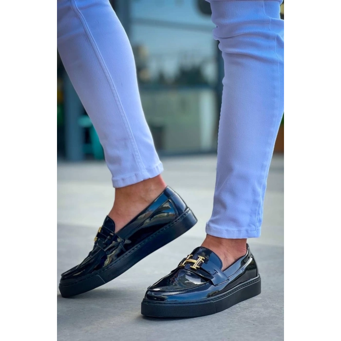 KB-027  Kuback  Bağcıksız Kömür Rugan H Günlük Erkek Ayakkabı