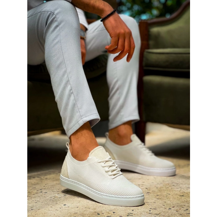 KB-101 Kuback Beyaz Triko Bağcıklı Günlük Erkek Ayakkabı