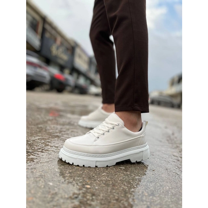 KB-702 Kuback Beyaz Cilt Günlük Erkek Ayakkabı