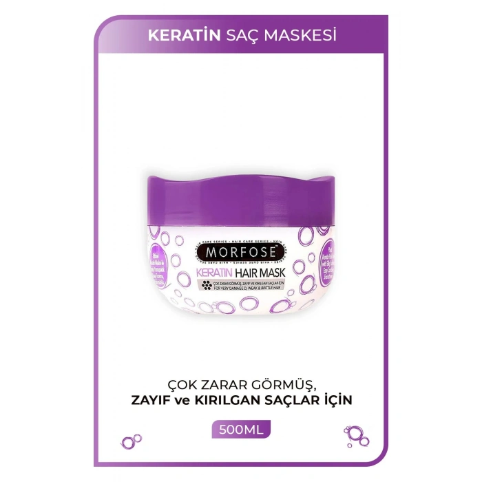 Keratin Saç Maskesi 500 ML  - Yıpranmış Saçlar için - mrfs