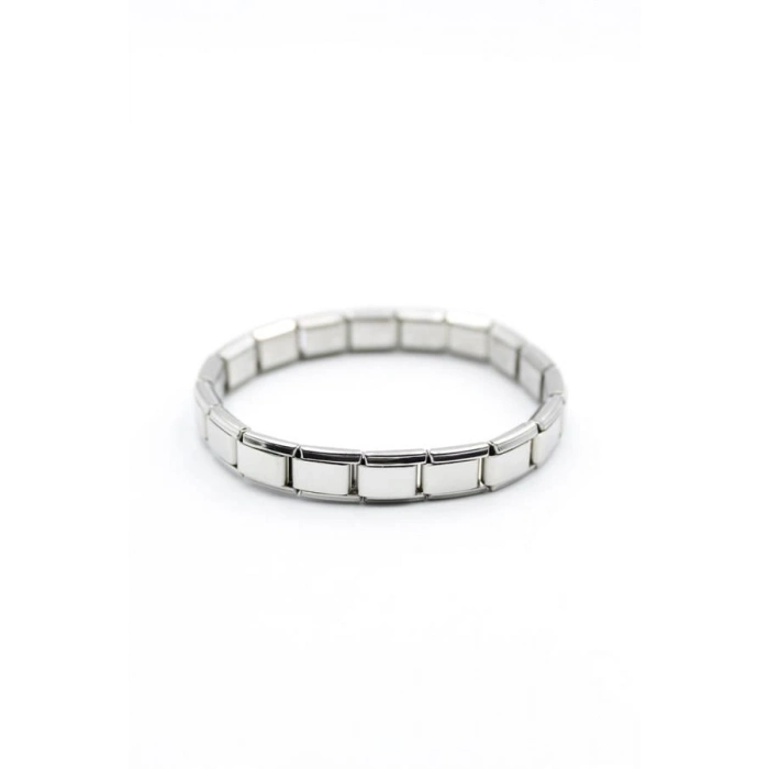 Lastikli Çelik Bileklik - Gümüş
