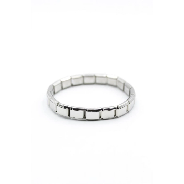 Lastikli Çelik Bileklik - Gümüş