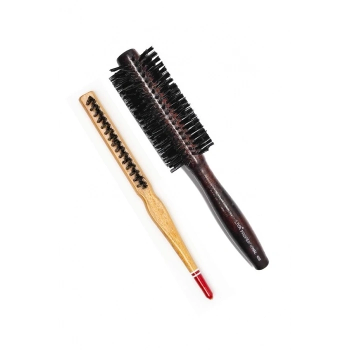 Liva 408& 690 Profesyonel Yanmaz Set Topuz Saç Fırçası-2li