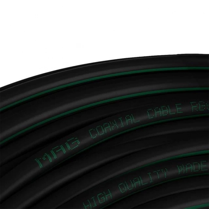 Mag Rg6/u6 Bakır Cu/cu 80 Tel Siyah Anten Kablosu (100 Metre)