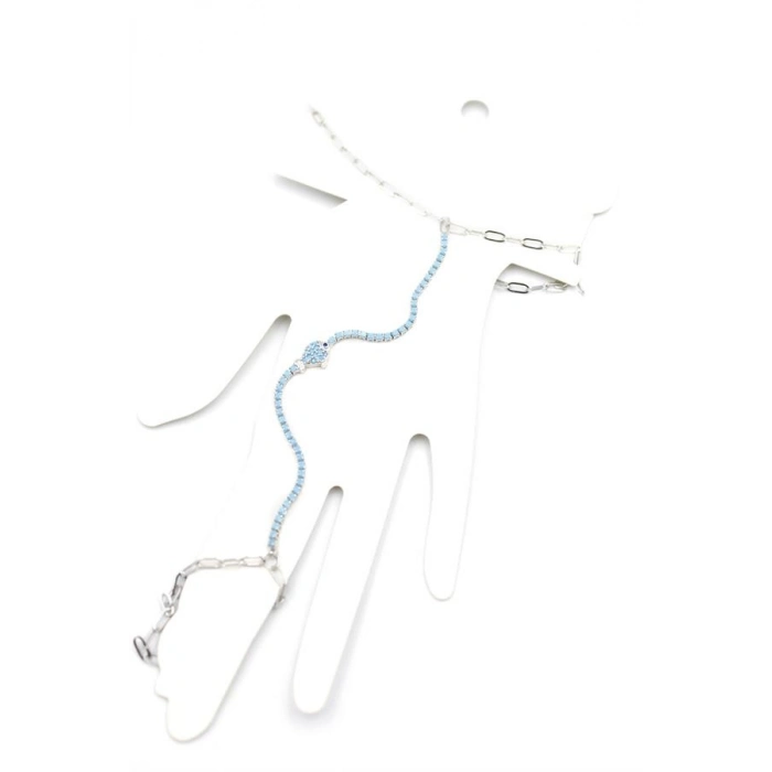 Mavi Taşlı Balık Şahmeran - Gümüş