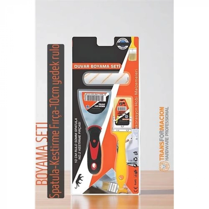 Boyama Seti - Spatula - Kestirme Fırça - 10cm yedek rulo