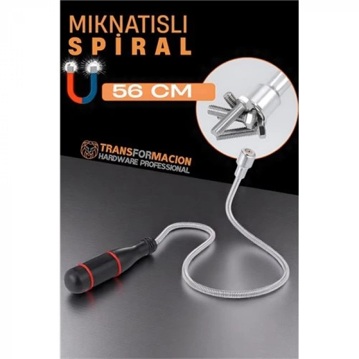 Esnek Manyetik Toplama Aracı - Mıknatıslı Spiralli Çubuk Metal Vida Civata Somun Arama Çubuğu