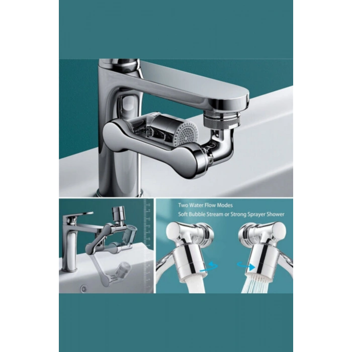 Mutfak Banyo Musluk Başlığı 180 Derece Dönebilen Fonksiyonel Evrense