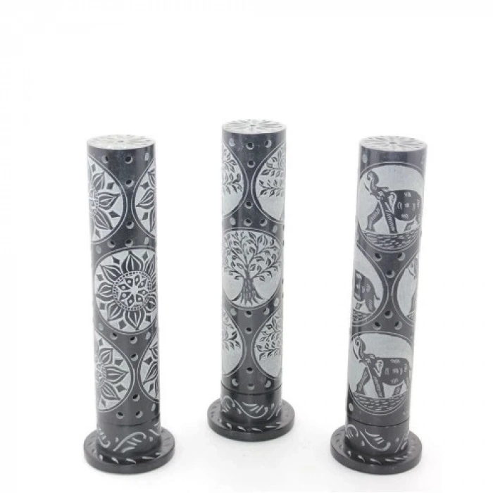 Obsidian Taşı İşlemeli Kule Tütsülük Model 2