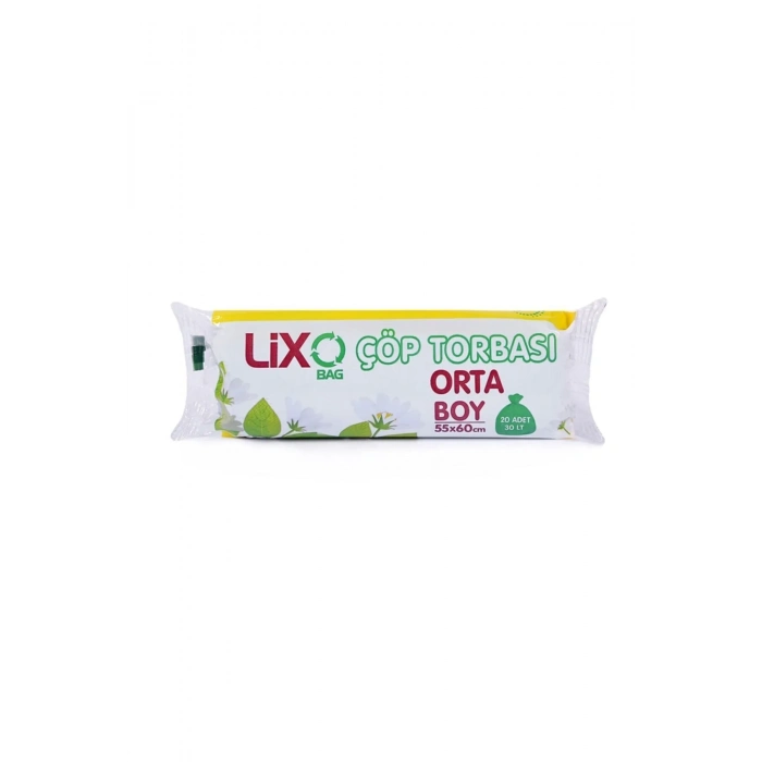Orta Boy Çöp Torbası 55 x 60 cm 20 Li Rulo x 1 Paket = 20 Adet (Mavi)