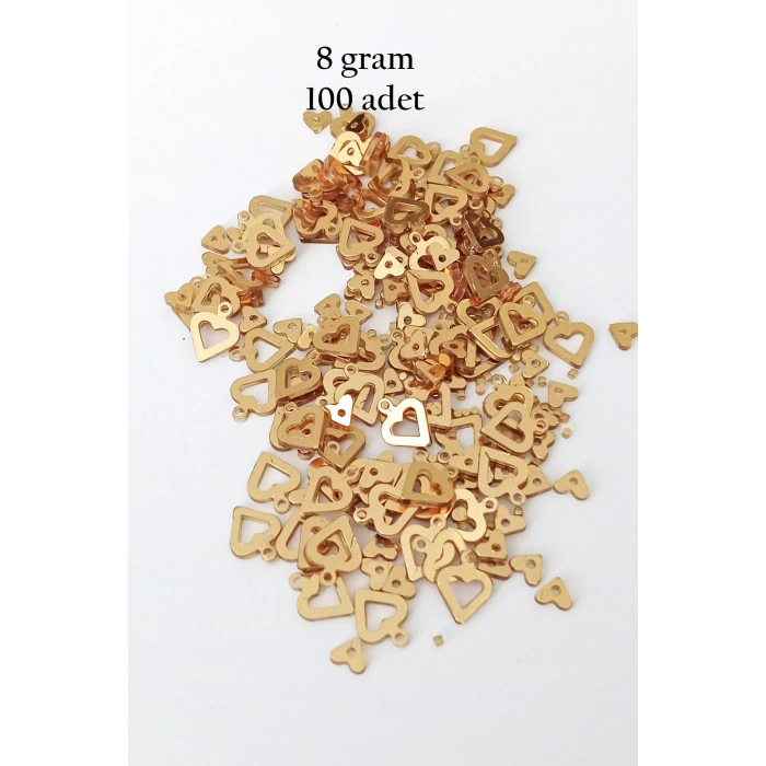 Oya Abiye Bileklik Kolye Pleksi Metalik Plastik Pul Altın Renk 8 gram 100 adet - BNC488