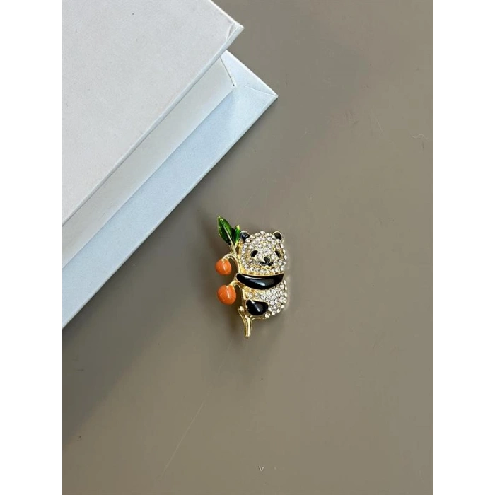Panda Broş - Beyaz