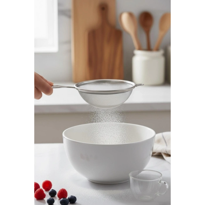 Paslanmaz Çelik Kalaylı Süzgeç 17 cm