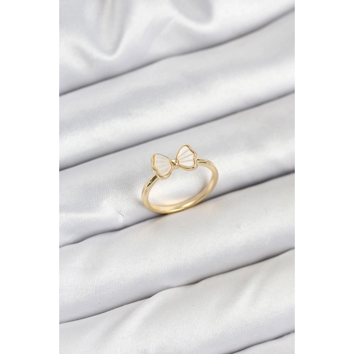 Pirinç Gold Renk Fiyonk Model Kadın Yüzük