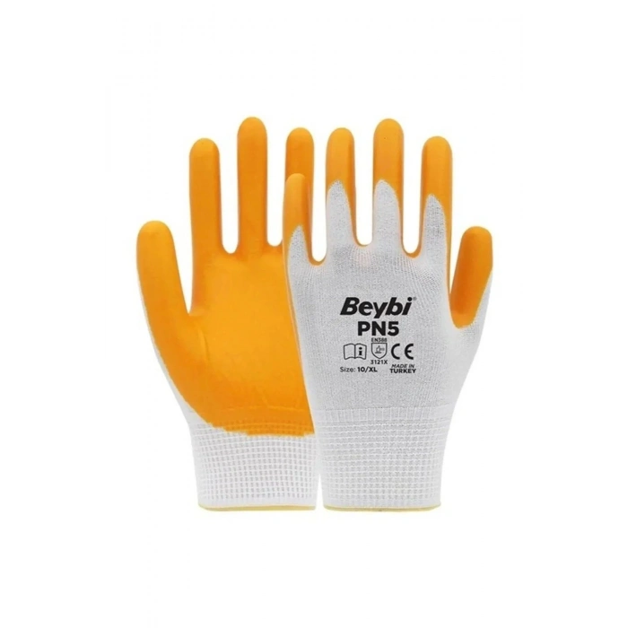 Pn5 Sarı Iş Eldiveni Polyester No:10 Örme Nitril Beybi Royaleks Group - 1 Çift