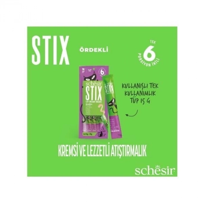 Schesir Cat Stick Ördekli Sıvı Kedi Ödül Maması 1 Adet 6x15 Gr