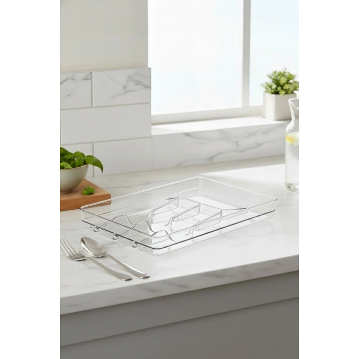 Şeffaf Akrilik Raf İçi Kaşıklık 26,5×34,5×4,5 cm