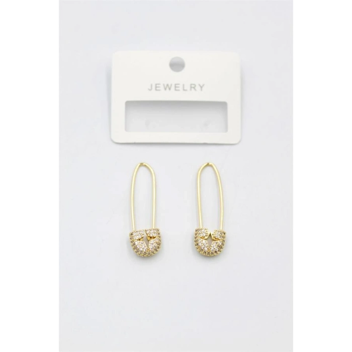 Taşlı Filkete Küpe - Altın