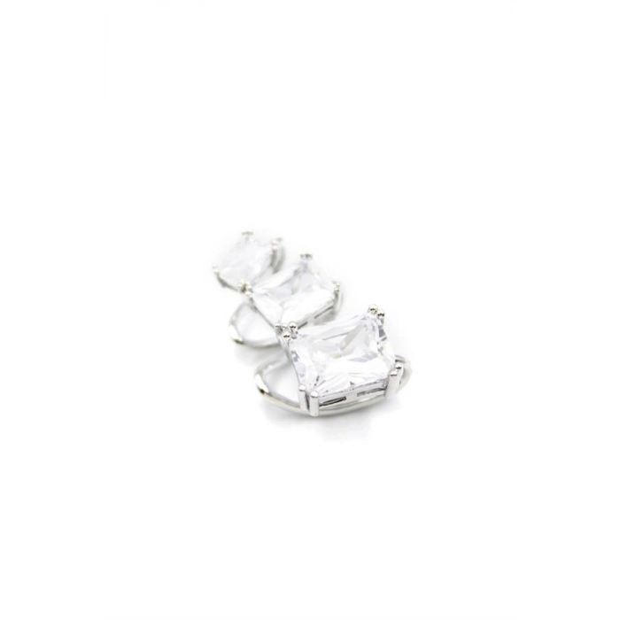 Taşlı Kıkırdak Küpe - Gümüş