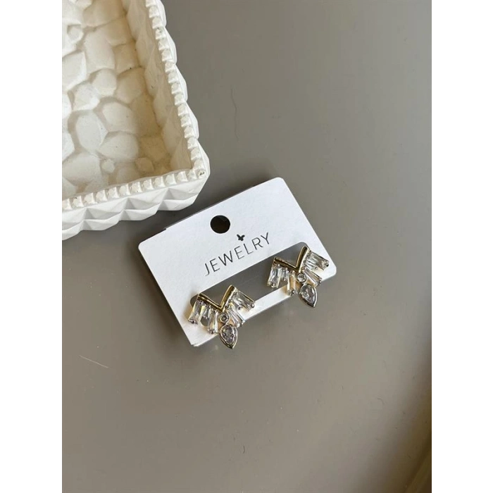 Taşlı Küpe - Altın