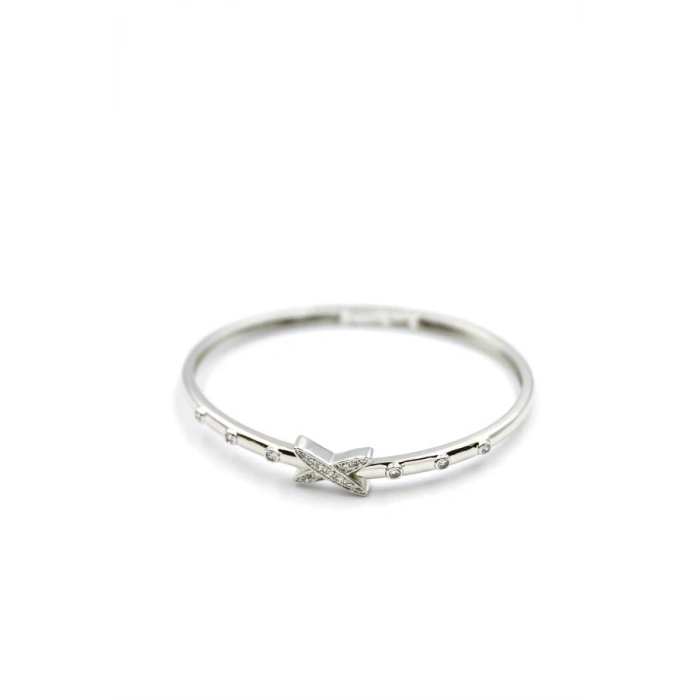 Taşlı Vip Bilezik - Gümüş