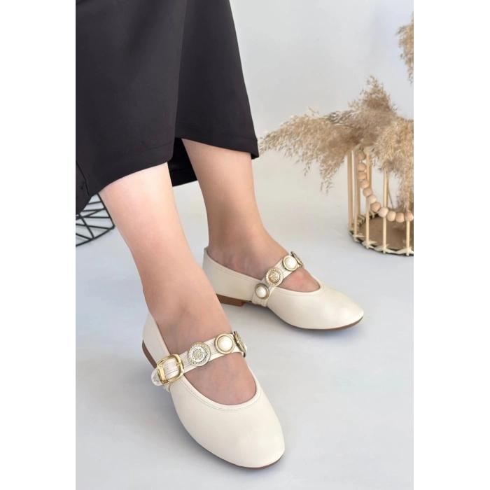 TAVSİYE EDİLEN GÜVENLİ SATICI Atnis Bej Cilt Babet Ayakkabı